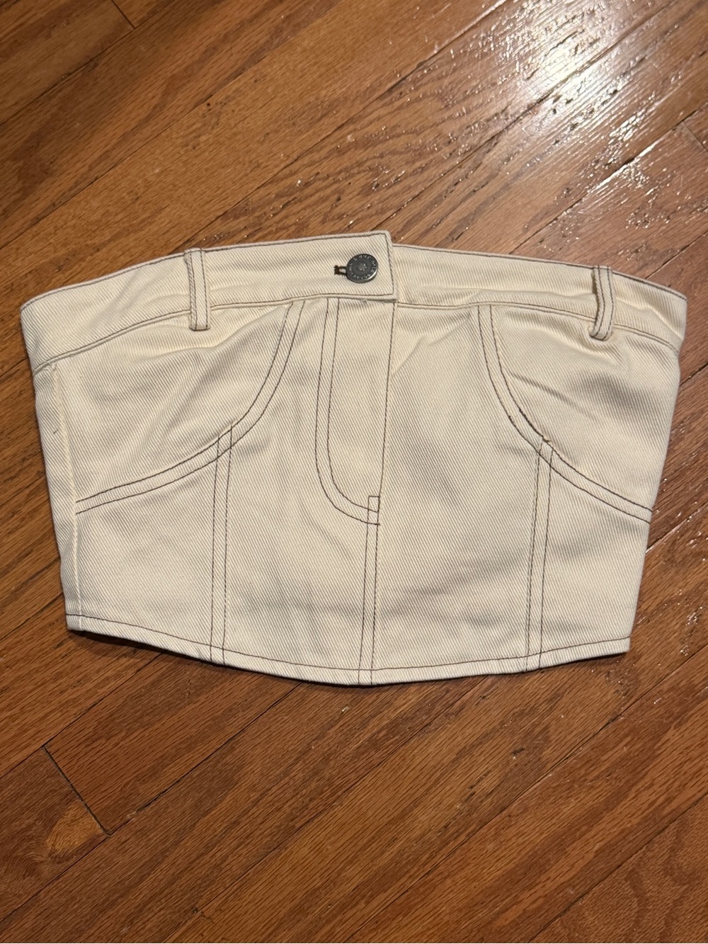 NWT Peppermayo Nailed It Denim Tube Top Mineral Sz. 0 - Picture 3 of 6
